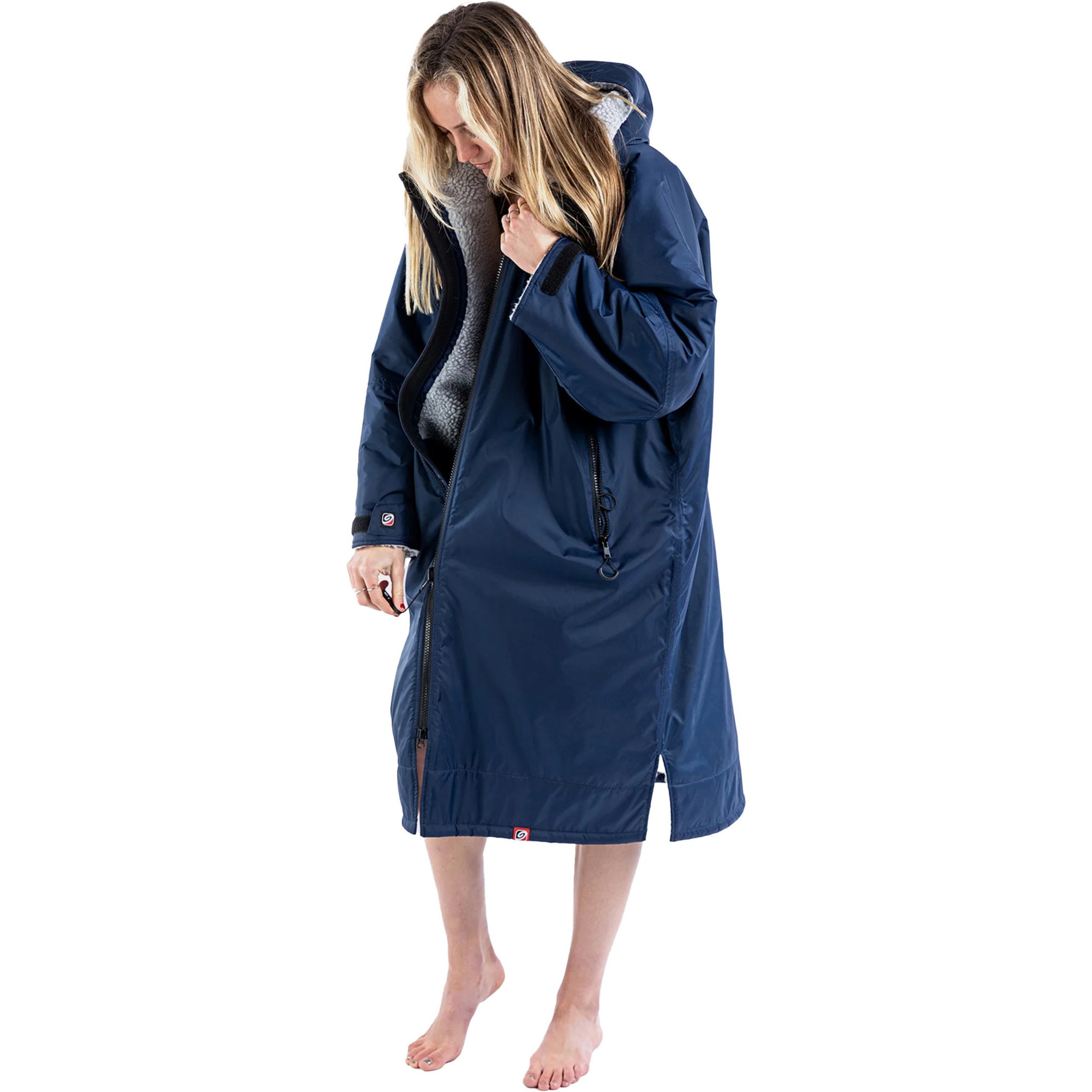 Dryrobe Advance Lange Mouw Verander Robe V3 DR104V3 - Navy Blue / Grey